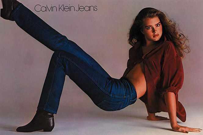 Брук Шилдс в рекламной кампании Calvin Klein 1980 года